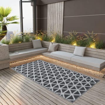 vidaXL Buitenkleed ARAKIL 120x180 cm PP zwart, Verzenden
