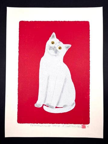 Cat Series Pose 13 White Cat - Limited 139/150 - Nishida