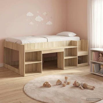 vidaXL Kinderbedframe met opbergruimte Sonoma Eiken 90 x 200, Verzenden