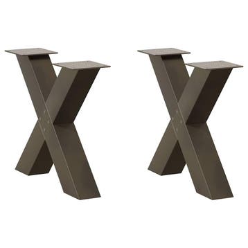 vidaXL Salontafelpoten 2 st X-vormig 60x(42-43) cm staal, Verzenden, Nieuw