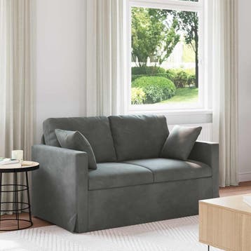 vidaXL bank / zetel Donkergrijs 138 x 78 x 80 cm Fluweel, Verzenden