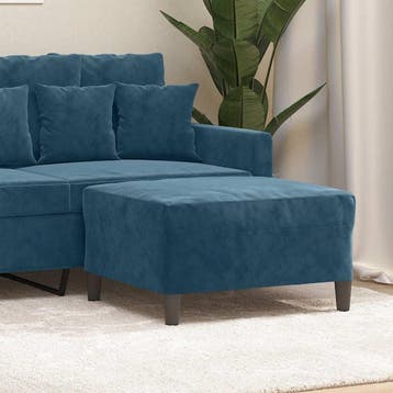 vidaXL Voetenbank 70x55x41 cm fluweel blauw, Verzenden
