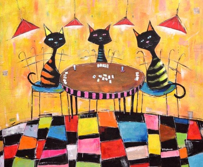 Piotr Piskorz - Little poker XXL, Antiek en Kunst, Kunst | Schilderijen | Modern