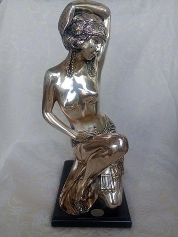 Beeld, Danzatrice Art Decò - 36 cm - Zilver