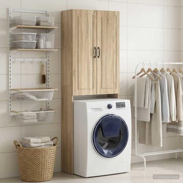 vidaXL Toiletkast UTRECHT Sonoma Eiken 66 x 25,5 x 190 cm, Verzenden, Nieuw