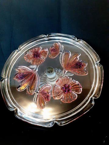 Walther Glass - Plat de présentation sur piédouche -, Antiek en Kunst