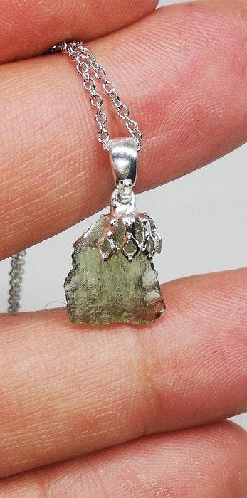 Prachtige Moldaviet-hanger Chlum. Moldavite - 0.59 g