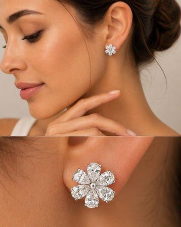 Oorstekers - 18 karaat Witgoud - 4.64ct. tw. Diamant