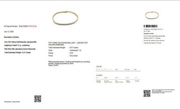 Zonder minimumprijs - Tennis armband - 14 karaat Geel goud -