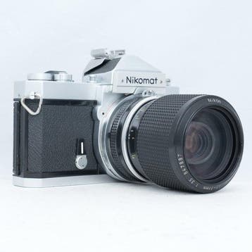 Nikon Nikomat FTN Silver + Zoom-Nikkor 43-86mm F3.5 Analoge, Audio, Tv en Foto, Nieuw