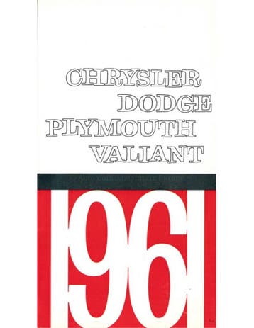 1961 DODGE PLYMOUTH VALIANT BROCHURE NEDERLANDS, Nieuw