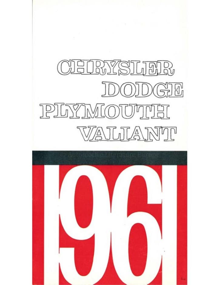 1961 DODGE PLYMOUTH VALIANT BROCHURE NEDERLANDS, Livres, Autos | Brochures & Magazines
