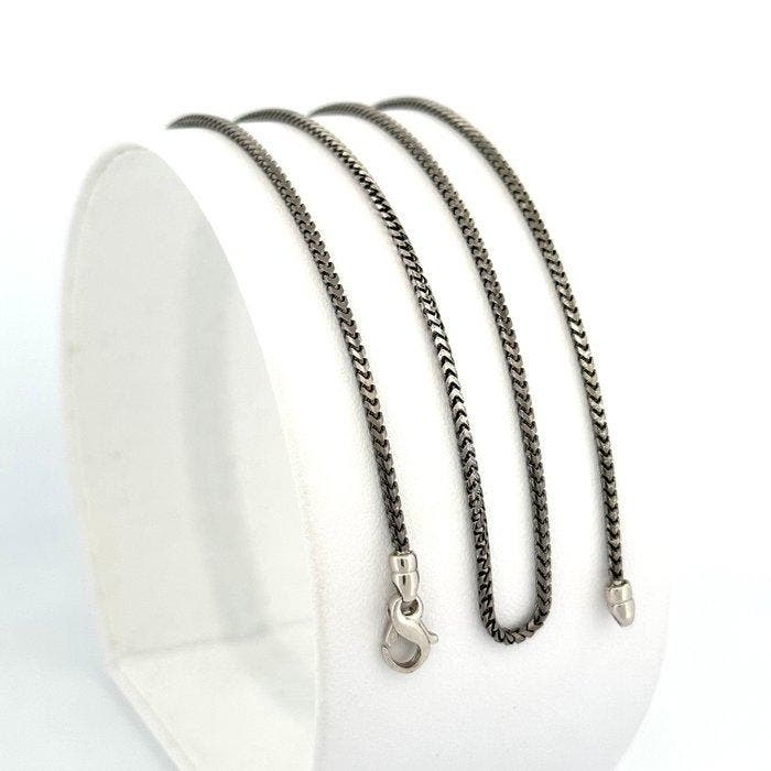 Vieri - Halsketting - Franco - 18 karaat Witgoud, Oro nero, Handtassen en Accessoires, Kettingen