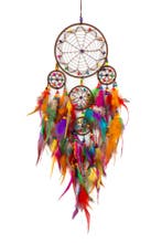 Dromenvanger Ster Regenboog Dreamcatcher Veren Macramé Bohem, Ophalen of Verzenden, Nieuw