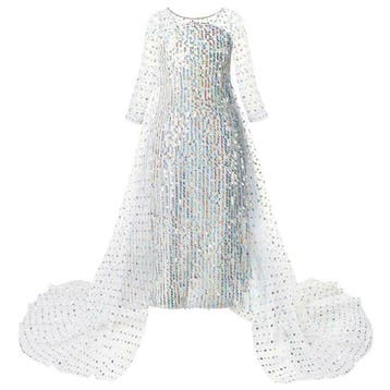 Prinsessenjurk - Witte Elsa jurk met sleep - Kleedje, Verzenden, Nieuw