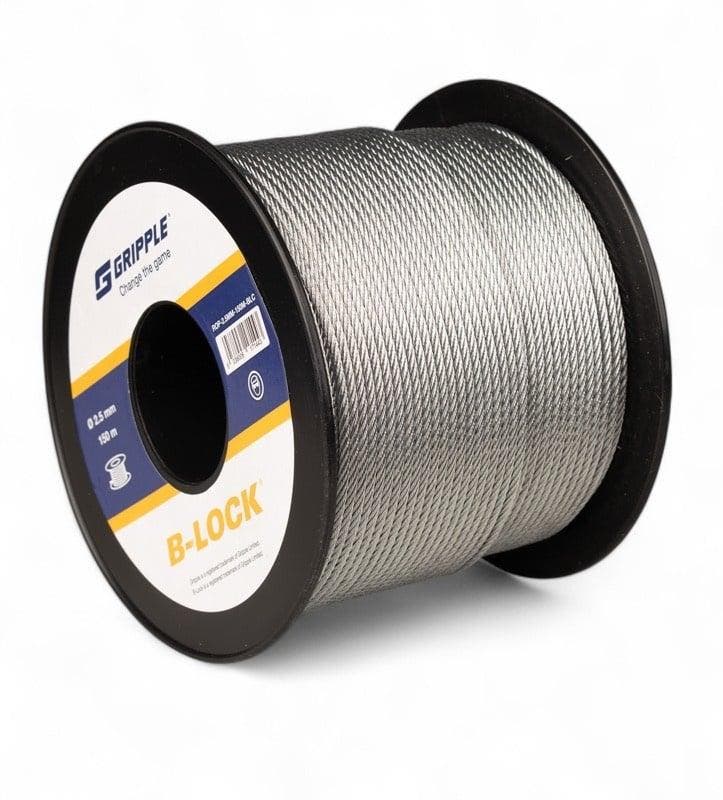 Staalkabel op rol -2.5 mm 150 meter op katrol, Jardin & Terrasse, Jardin & Terrasse Autre, Envoi