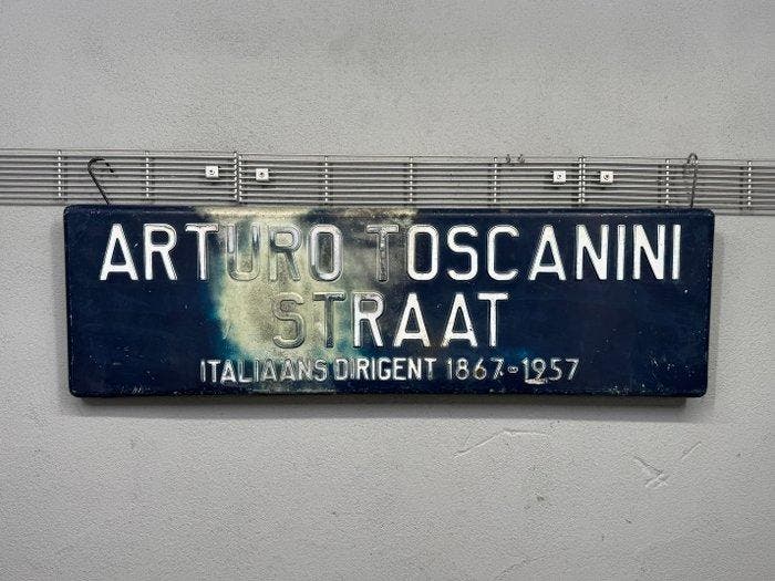 Bord - Metaal - Straatnaambord, Antiek en Kunst, Antiek | Wandborden en Tegels