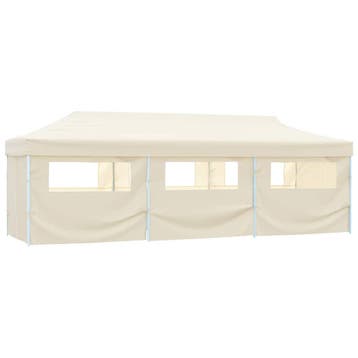 vidaXL Vouwtent pop-up met 8 zijwanden 870x291x315 cm crème, Verzenden