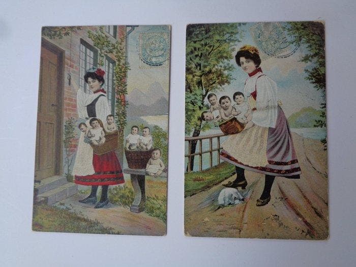 Fantasie - thema baby - Ansichtkaart (110) - 1900-1950, Verzamelen, Postkaarten | Buitenland