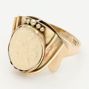 Bague - 8 carats Or jaune - Camée