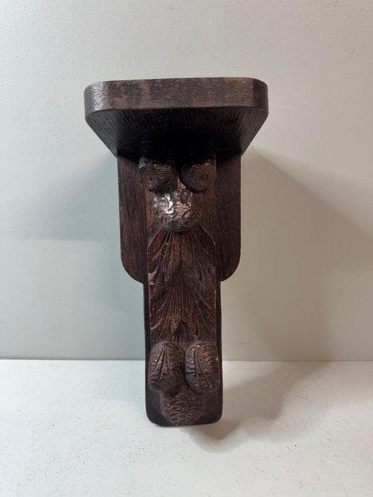 Wandplank beugel - Antieke Houten Wandconsole Plank in, Antiek en Kunst, Curiosa en Brocante