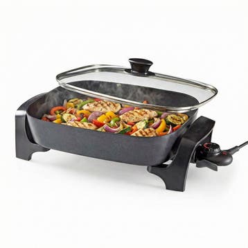 Nedis Elektrische Hapjespan 2200W – 40cm Deksel – Antiaanb, Verzenden, Nieuw