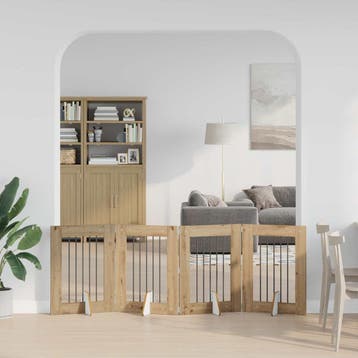 vidaXL Opvouwbaar hondenhekje met standaards 4 st Artisanaal, Animaux & Accessoires, Verzenden