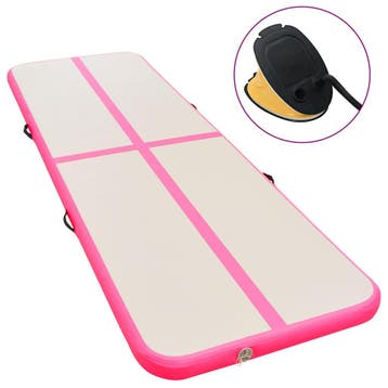 vidaXL Gymnastiekmat met pomp opblaasbaar 400x100x10 cm PVC, Sport en Fitness, Yoga en Pilates, Verzenden, Nieuw