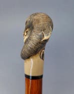 Wandelstok - Hout, Hars - Dolphin Handle, 1940-1960, Antiek en Kunst