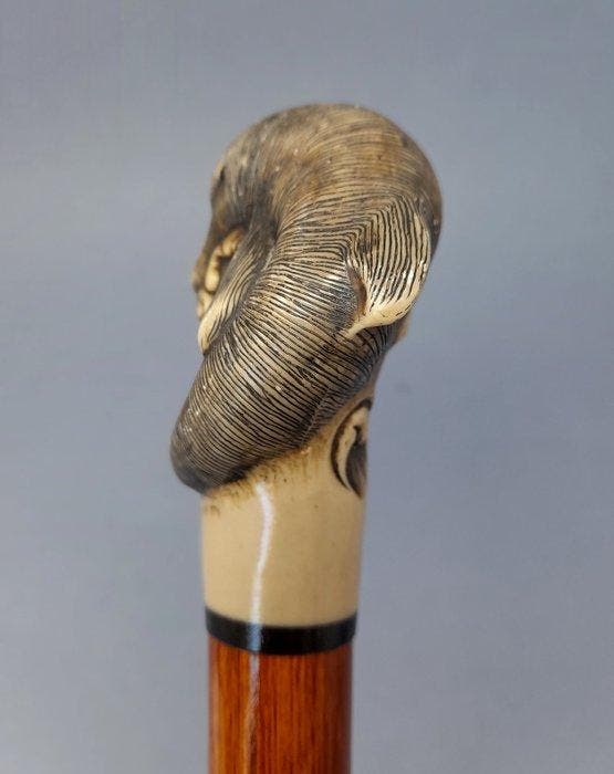 Wandelstok - Hout, Hars - Dolphin Handle, 1940-1960, Antiquités & Art, Curiosités & Brocante