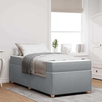 vidaXL Bedframe met matras Lichtgrijs 80 x 200 cm Stof, Verzenden, Nieuw