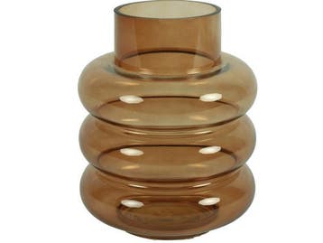Veiling - Mica Bloemenvaas Bubbles - bruin - glas - 17 x 24, Maison & Meubles, Accessoires pour la Maison | Vases