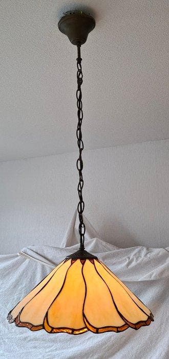 Plafonnier suspendu - Vitrail, métal - Style Tiffany