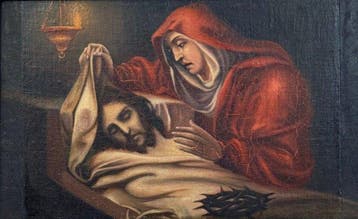Franse school (XVII) - La Vergine piange il Cristo morto -