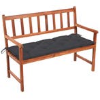 vidaXL Tuinbank met kussen 120 cm massief acaciahout, Tuin en Terras, Tuinsets en Loungesets, Verzenden, Nieuw