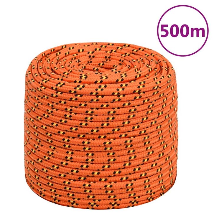 vidaXL Boottouw 8 mm 500 m polypropyleen oranje, Bricolage & Construction, Quincaillerie & Fixations, Envoi