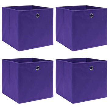 vidaXL Opbergboxen 4 st 32x32x32 cm stof paars, Verzenden, Nieuw