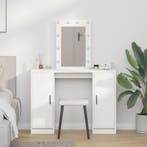 vidaXL Kaptafel met spiegellichten Wit 102 x 33 x 135 cm, Verzenden, Nieuw