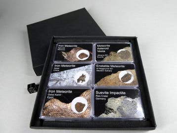 Meteorietenverzameling - 5 meteorieten + 1 impactiet -, Verzamelen, Mineralen en Fossielen