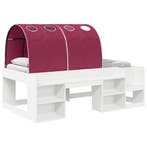 vidaXL Bedframe met Tunnel met plank 3 pcs Wit en Rood, Verzenden, Nieuw
