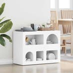 vidaXL Dressoir Wit 80.5 x 35 x 59 cm Bewerkt hout, Huis en Inrichting, Kasten | Dressoirs, Verzenden, Nieuw