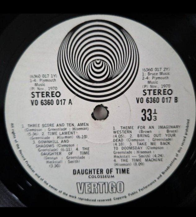 Colosseum - Daughter of Time - Disque vinyle - Premier, CD & DVD, Vinyles Singles