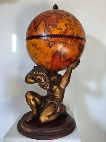 Globe bar - Hout, Hars - Globe-bar / tafel-aflegvak -