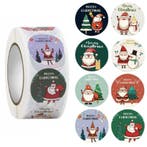 500 Kerst Stickers Op Rol - 2.5cm - Kerststickers -, Verzenden