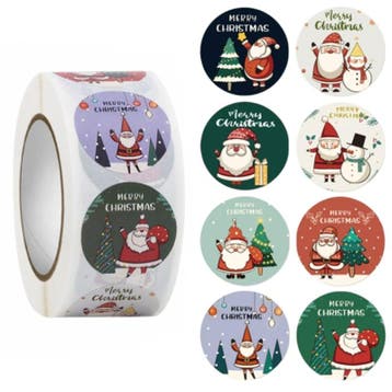 500 Kerst Stickers Op Rol - 2.5cm - Kerststickers -, Verzenden