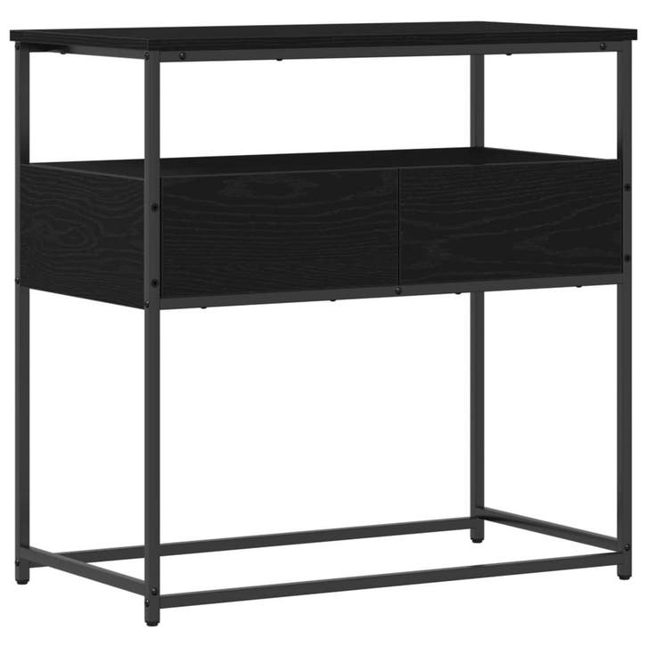 vidaXL Wandtafel met lade Zwart Eiken 75 x 40 x 75 cm, Huis en Inrichting, Slaapkamer | Nachtkastjes, Nieuw, Verzenden