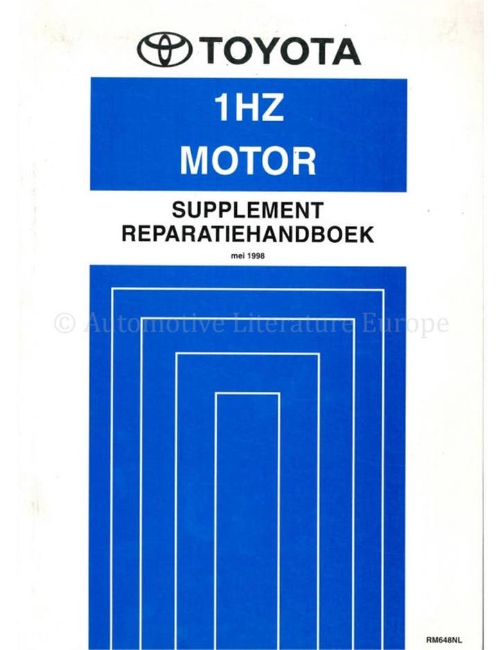1998 TOYOTA LAND CRUISER (1HZ) MOTOR (SUPPLEMENT), Auto diversen, Handleidingen en Instructieboekjes