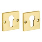 Set van twee PC-plaatjes Bauhaus messing ongelakt, Nieuw, Overige materialen