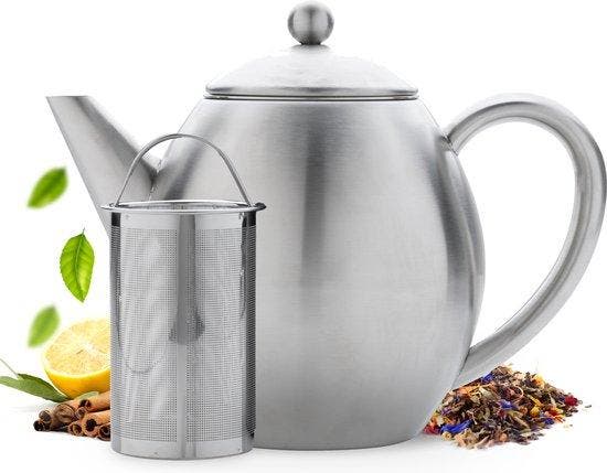 2dekans | Vaja® Theepot Valerie RVS - Theepot - Theepot met, Huis en Inrichting, Keuken | Servies, Ophalen of Verzenden