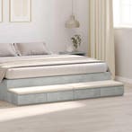 vidaXL Bedlades met lade Beton Grijs 180 x 36,5 x 16,5 cm, Verzenden, Nieuw